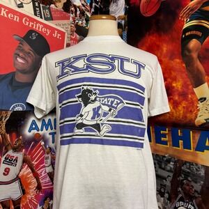 Vintage 80s KSU Wildcats T Shirt‎ Kansas State University NCAA Tee Sz Medium